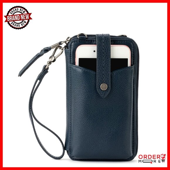 Premium Leather Crossbody Bag with Phone Pocket & Card Slots